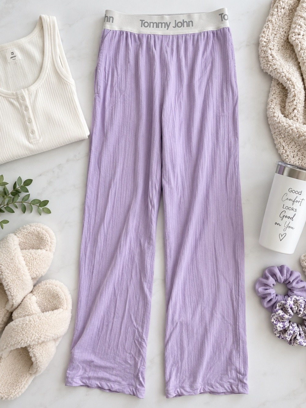 Tommy John Lilac Wide-Leg Sleep Pants